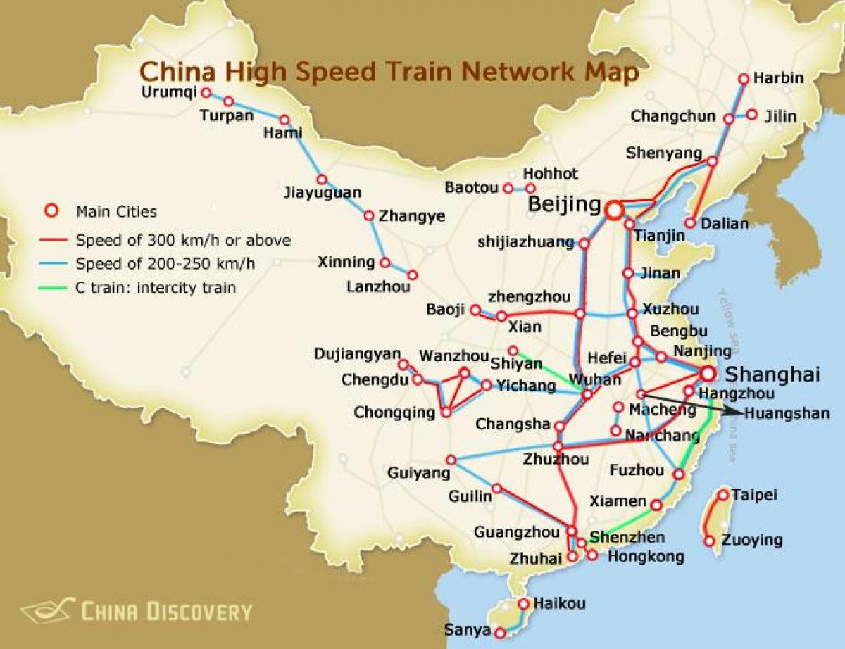 shanghai hızlı Tren haritası
