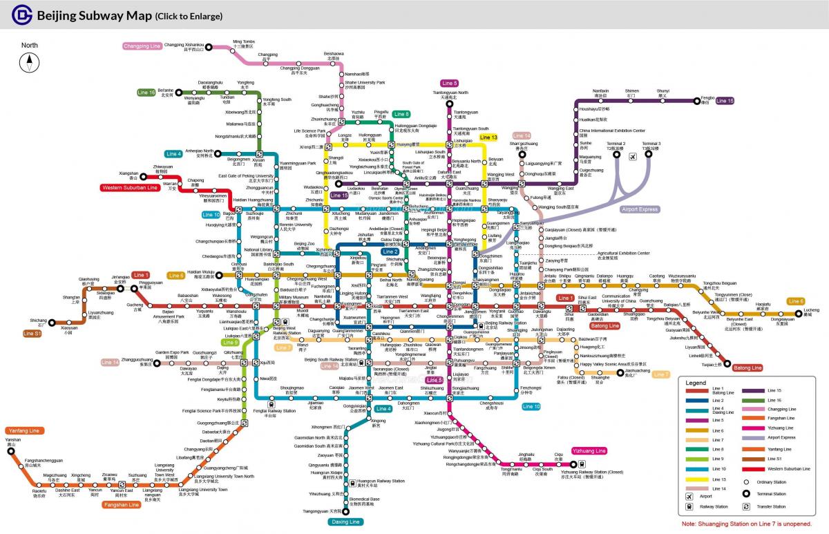 Pekin Metro İstasyonu haritası 