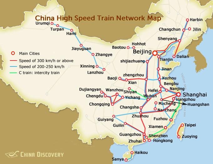 shanghai hızlı Tren haritası