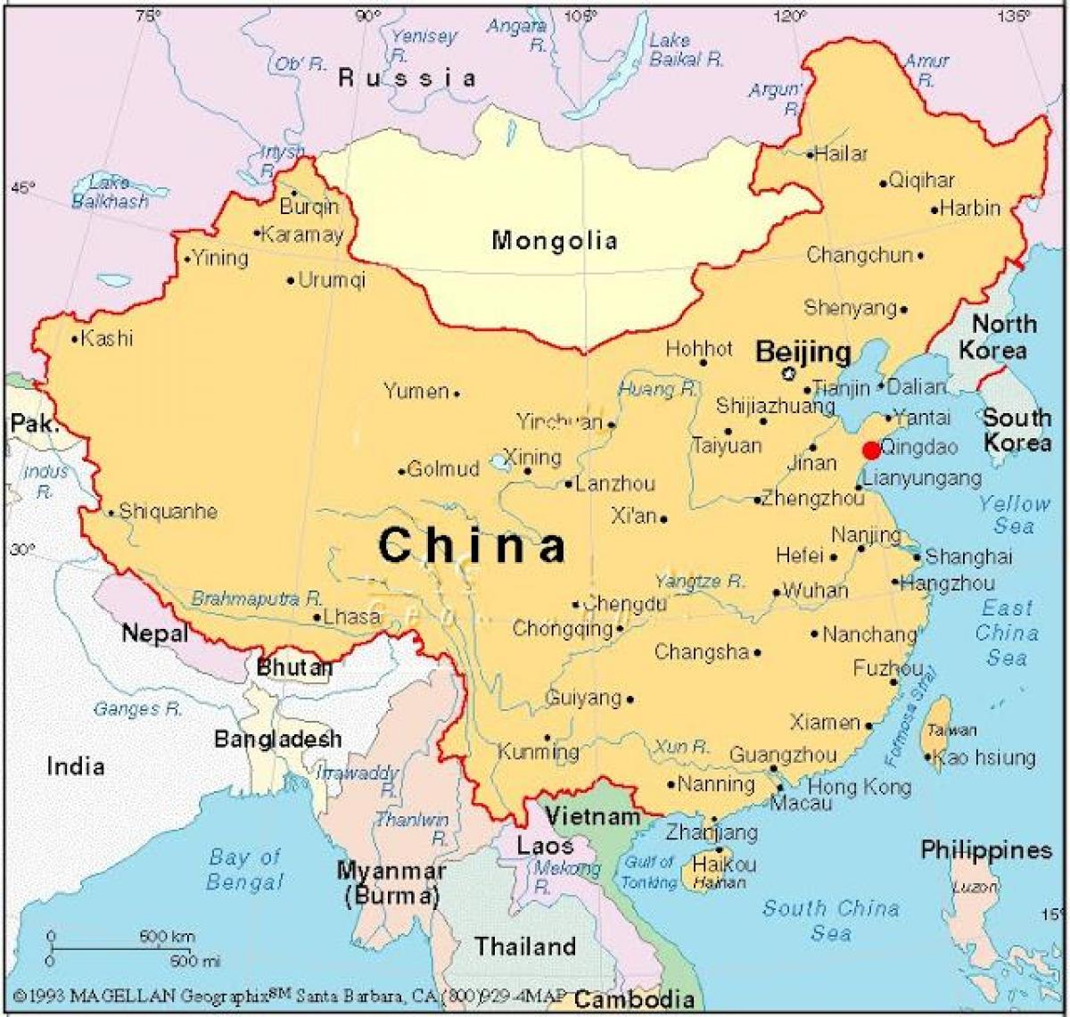 Çin'in başkenti haritası 